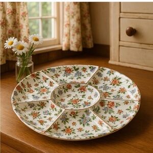 Floral Bridal Tray Erphila Chintz Germany Dorset Cheery Cottagecore German